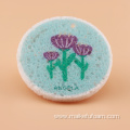 Round cartoon flower cellulose sponge rub compresses